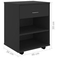 Thumbnail for Rollschrank Schwarz 46x36x59 cm Holzwerkstoff