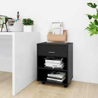 Thumbnail for Rollschrank Schwarz 46x36x59 cm Holzwerkstoff