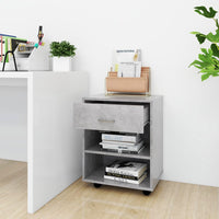 Thumbnail for Rollschrank Betongrau 46x36x59 cm Holzwerkstoff