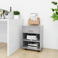 Thumbnail for Rollschrank Betongrau 46x36x59 cm Holzwerkstoff