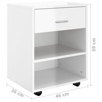 Thumbnail for Rollschrank Hochglanz-Weiß 46x36x59 cm Holzwerkstoff