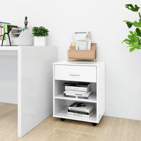 Thumbnail for Rollschrank Hochglanz-Weiß 46x36x59 cm Holzwerkstoff