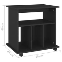 Thumbnail for Rollschrank Schwarz 60x45x60 cm Holzwerkstoff