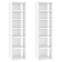 Thumbnail for Schuhschränke 2 Stk. Hochglanz-Weiß 25x27x102 cm