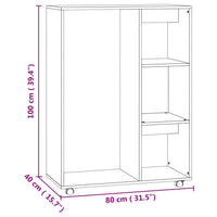 Thumbnail for Kleiderschrank Betongrau 80x40x110 cm Holzwerkstoff