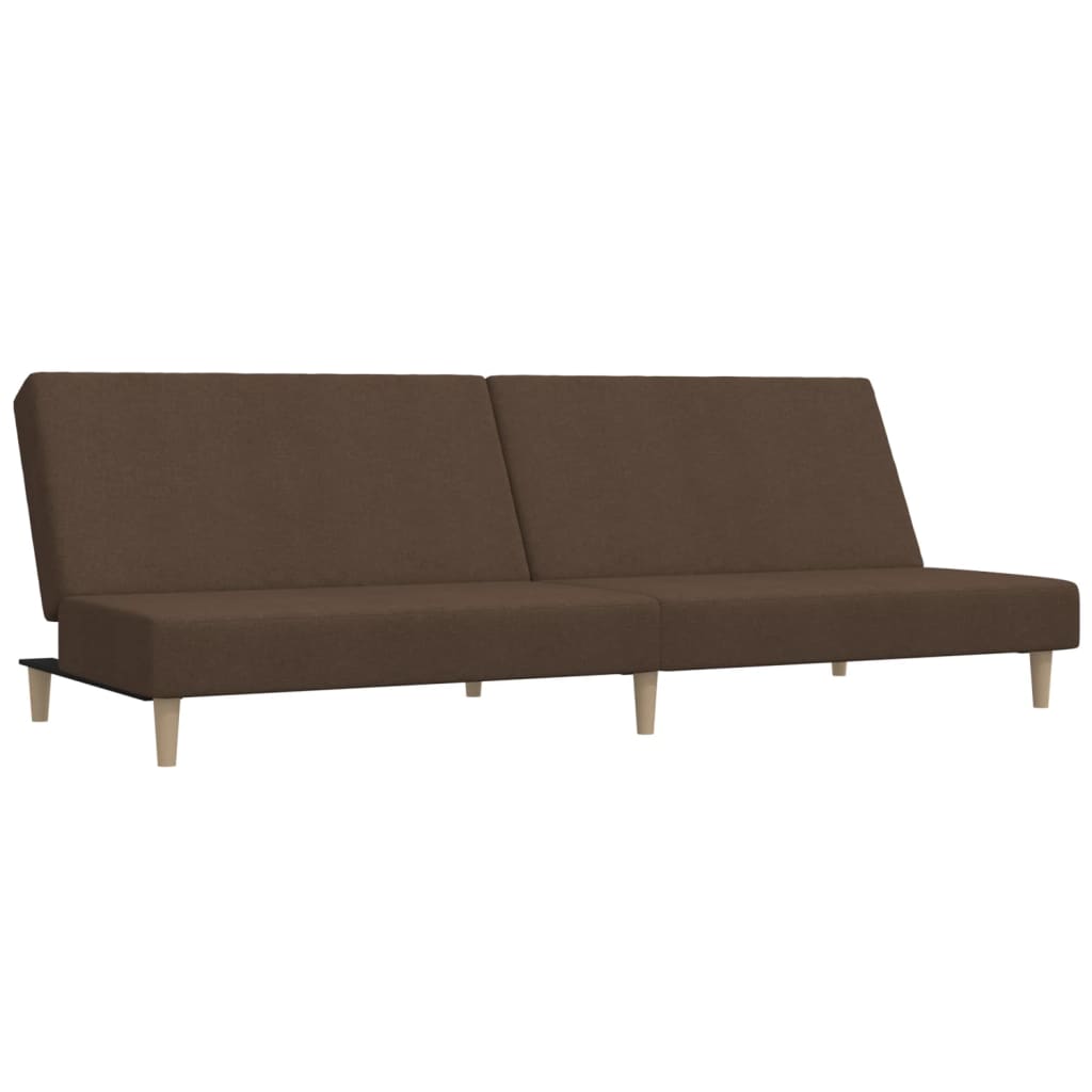 Schlafsofa 2-Sitzer Braun Stoff