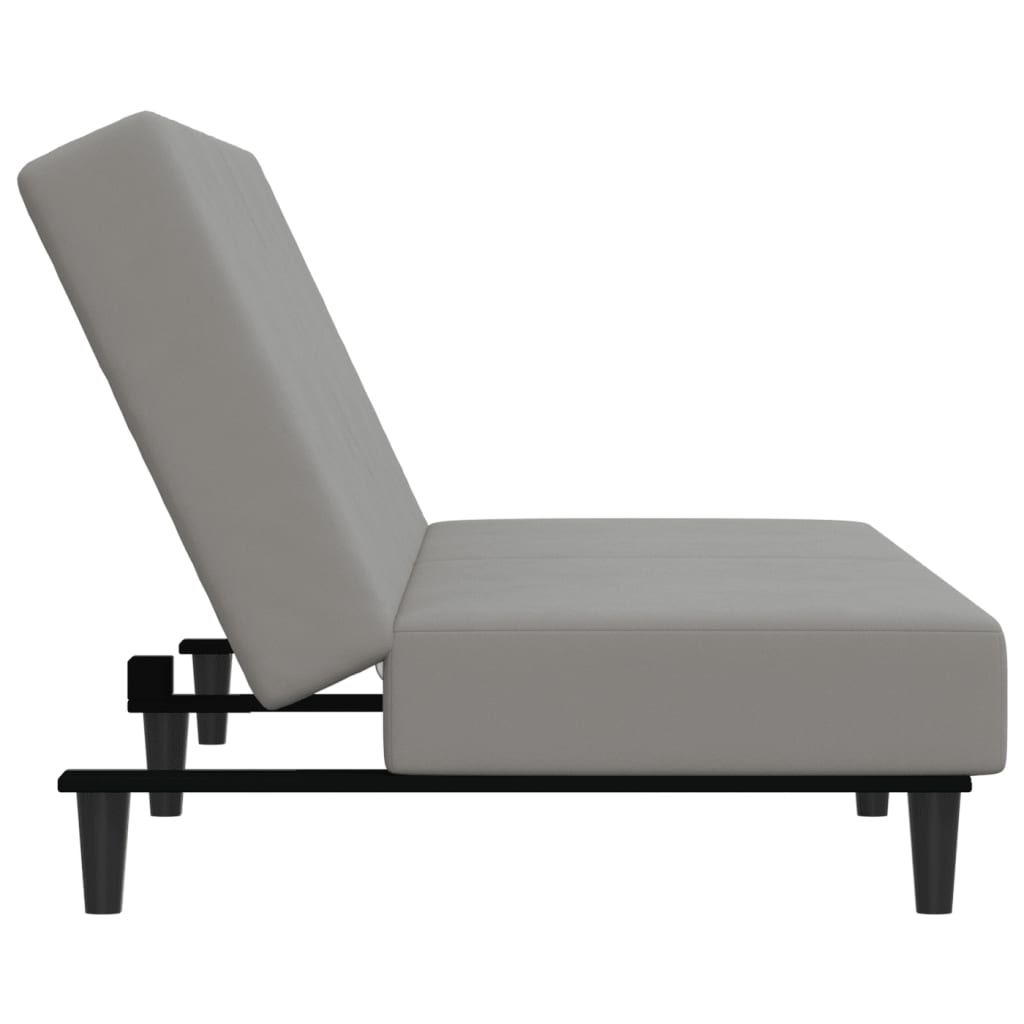 Schlafsofa 2-Sitzer Hellgrau Samt