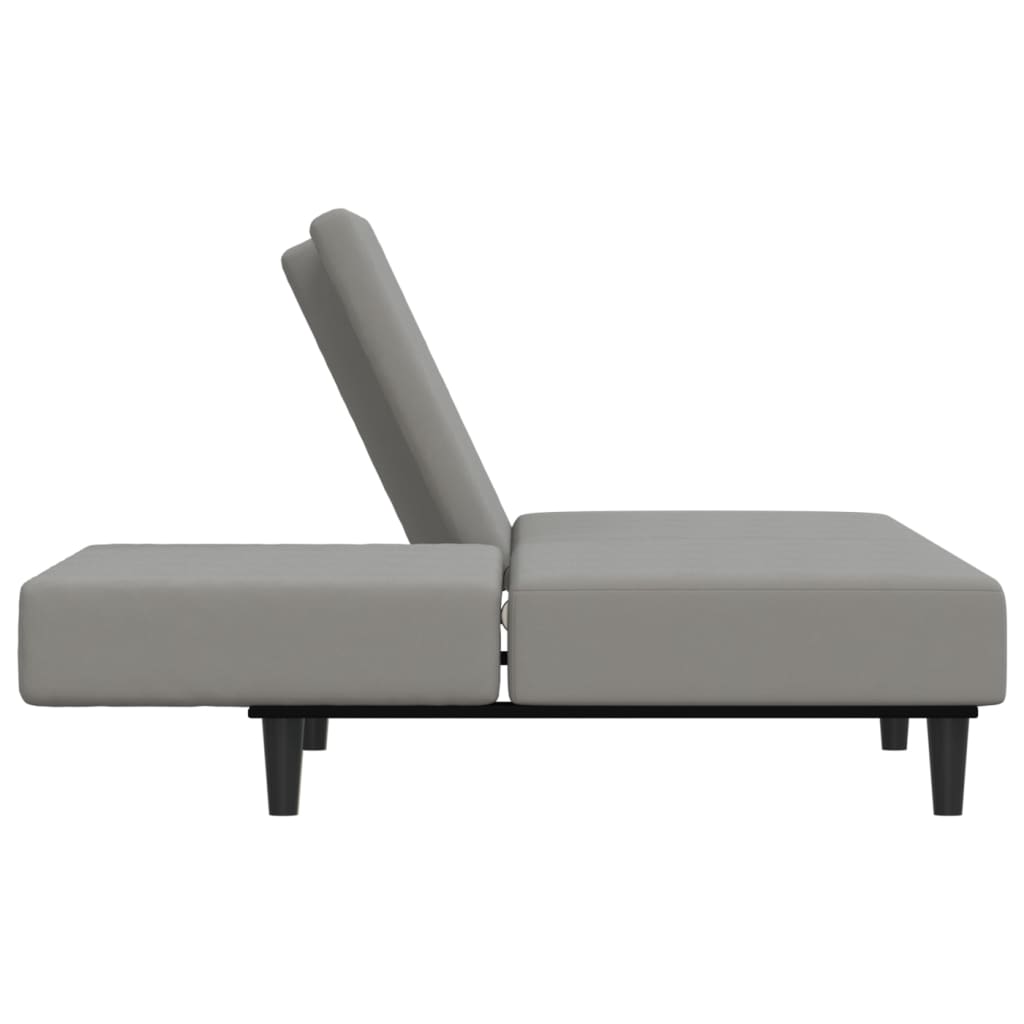 Schlafsofa 2-Sitzer Hellgrau Samt