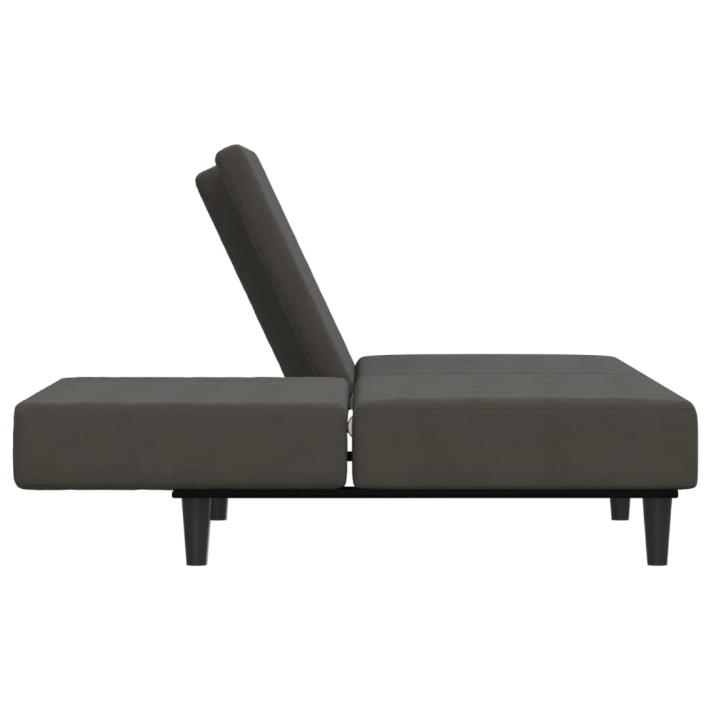 Schlafsofa 2-Sitzer Dunkelgrau Samt