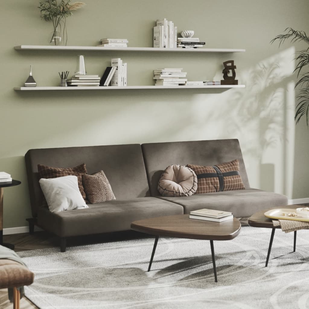 Schlafsofa 2-Sitzer Dunkelgrau Samt