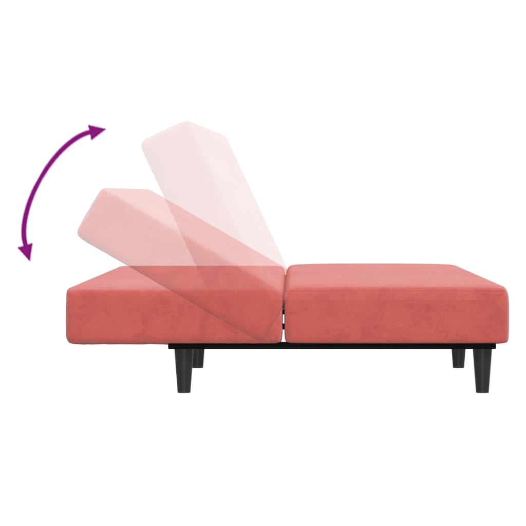 Schlafsofa 2-Sitzer Rosa Samt