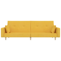 Thumbnail for Schlafsofa 2-Sitzer mit 2 Kissen Gelb Stoff