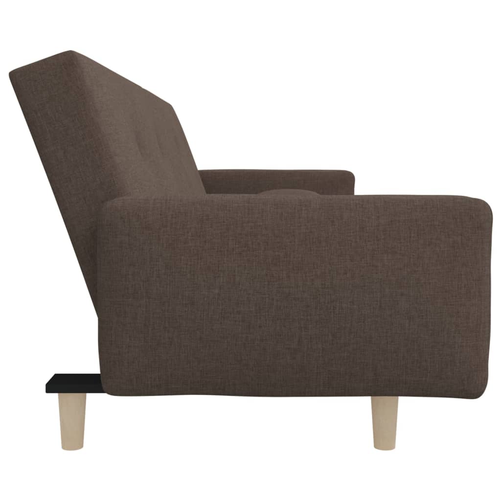 Schlafsofa 2-Sitzer mit 2 Kissen Taupe Stoff