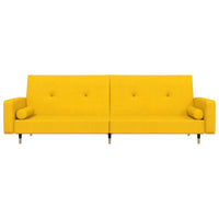Thumbnail for Schlafsofa 2-Sitzer mit 2 Kissen Gelb Samt