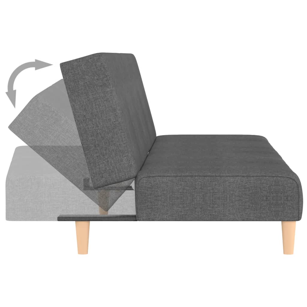 Schlafsofa 2-Sitzer Hellgrau Stoff