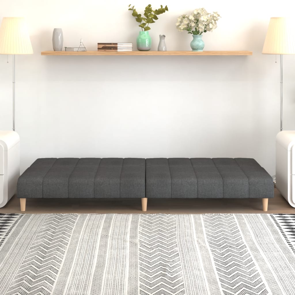 Schlafsofa 2-Sitzer Dunkelgrau Stoff