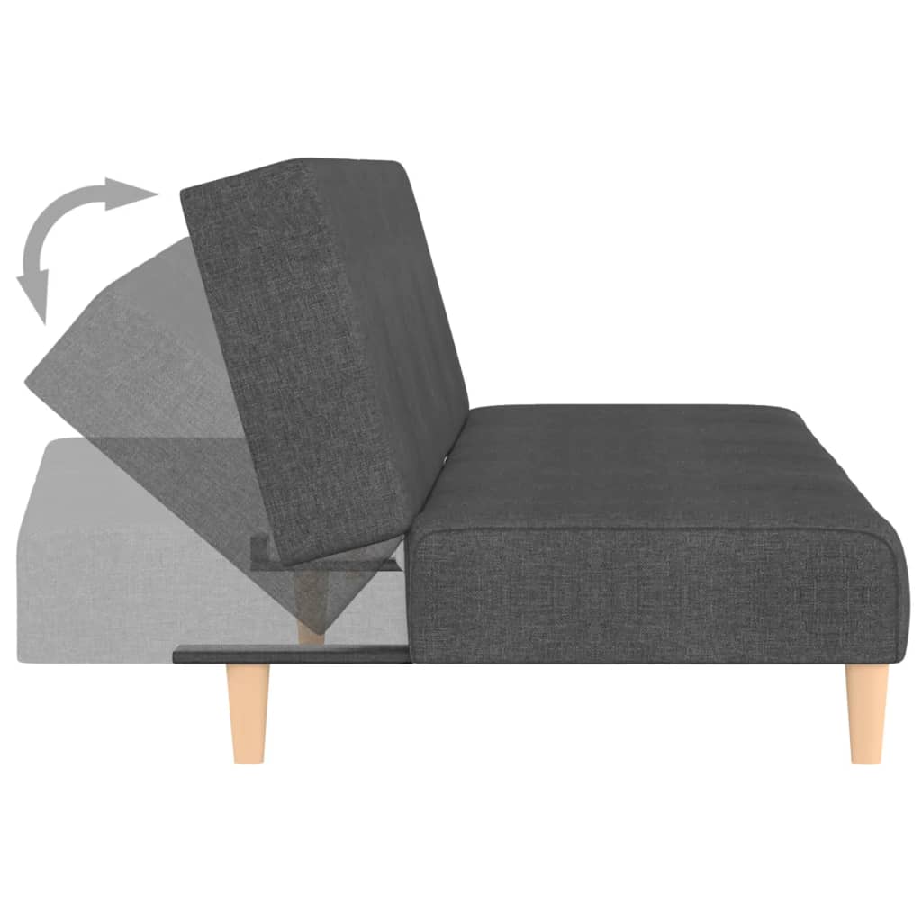 Schlafsofa 2-Sitzer Dunkelgrau Stoff