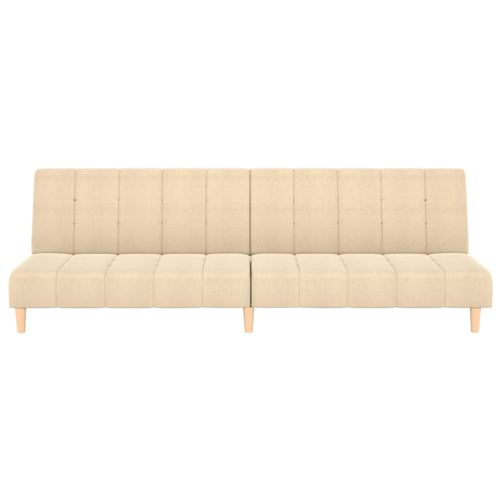 Schlafsofa 2-Sitzer Creme Stoff