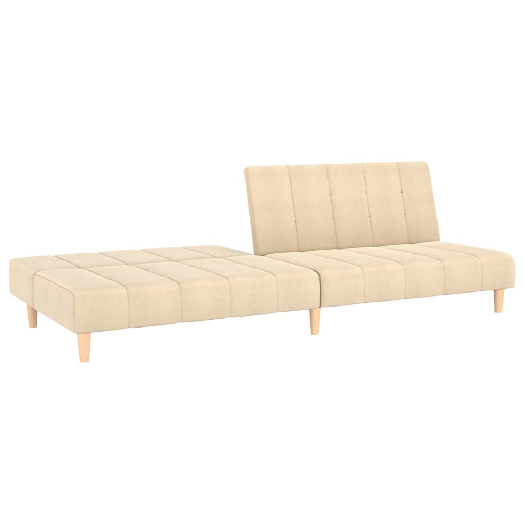 Schlafsofa 2-Sitzer Creme Stoff