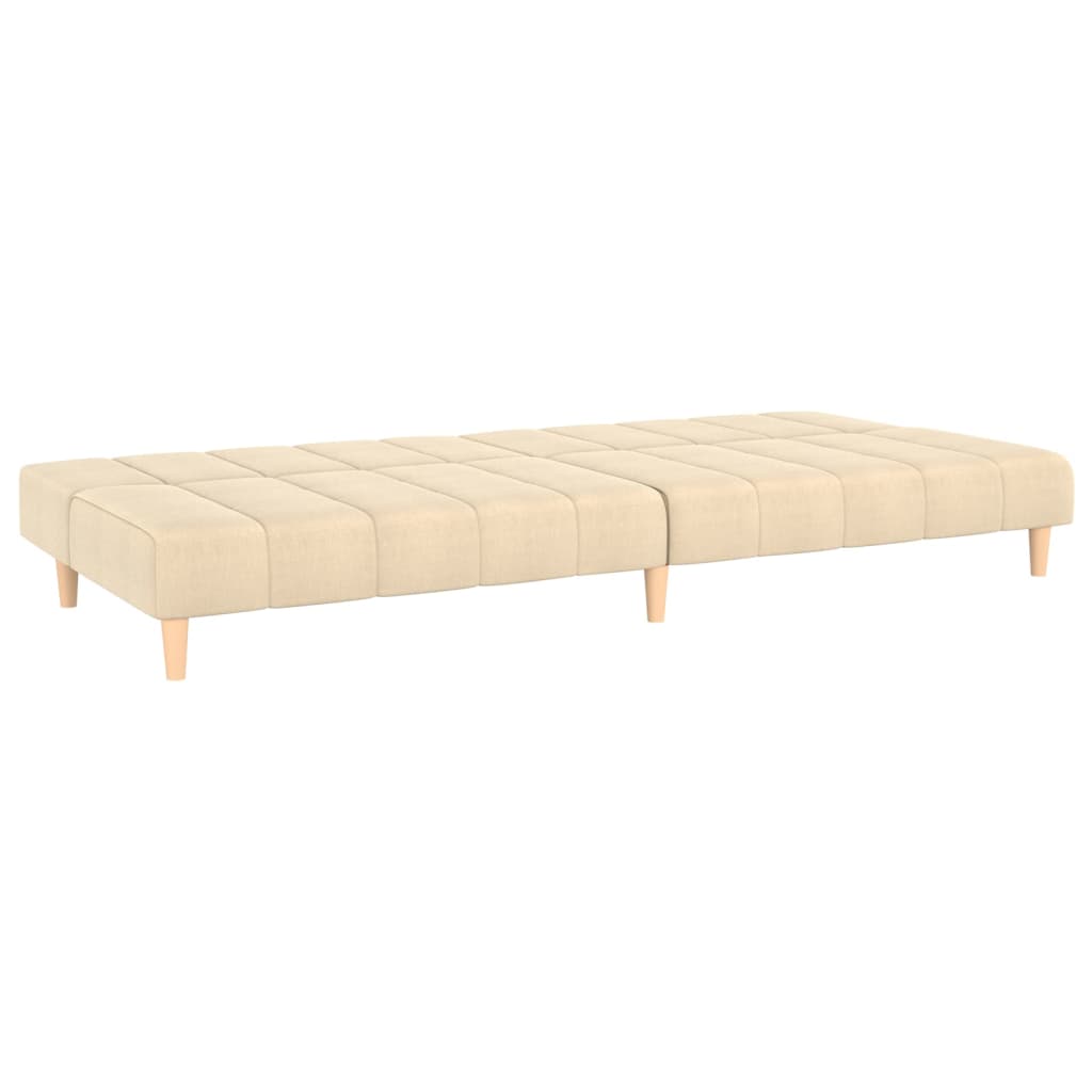Schlafsofa 2-Sitzer Creme Stoff