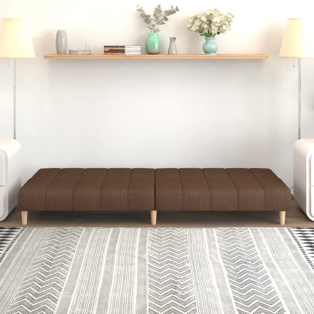 Schlafsofa 2-Sitzer Braun Stoff