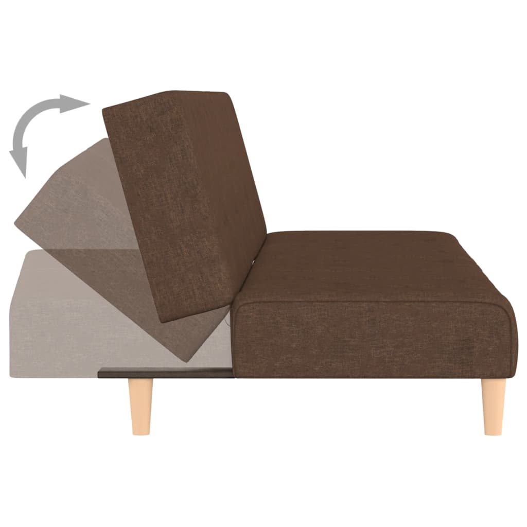 Schlafsofa 2-Sitzer Braun Stoff