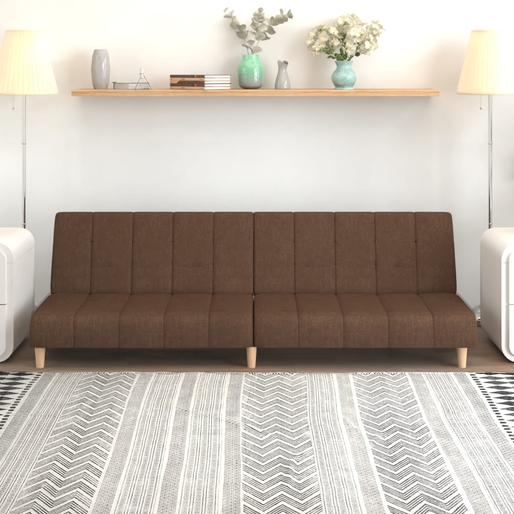 Schlafsofa 2-Sitzer Braun Stoff