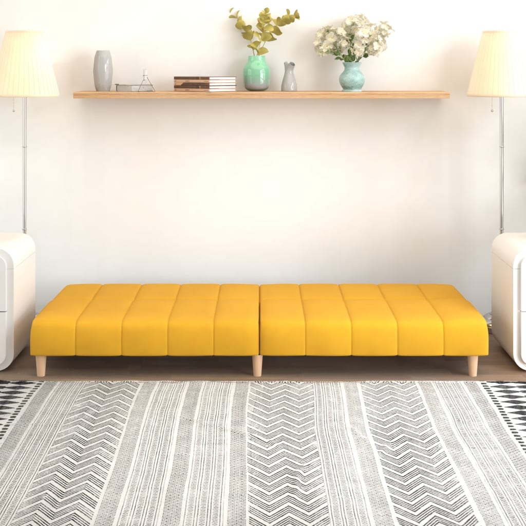 Schlafsofa 2-Sitzer Gelb Stoff