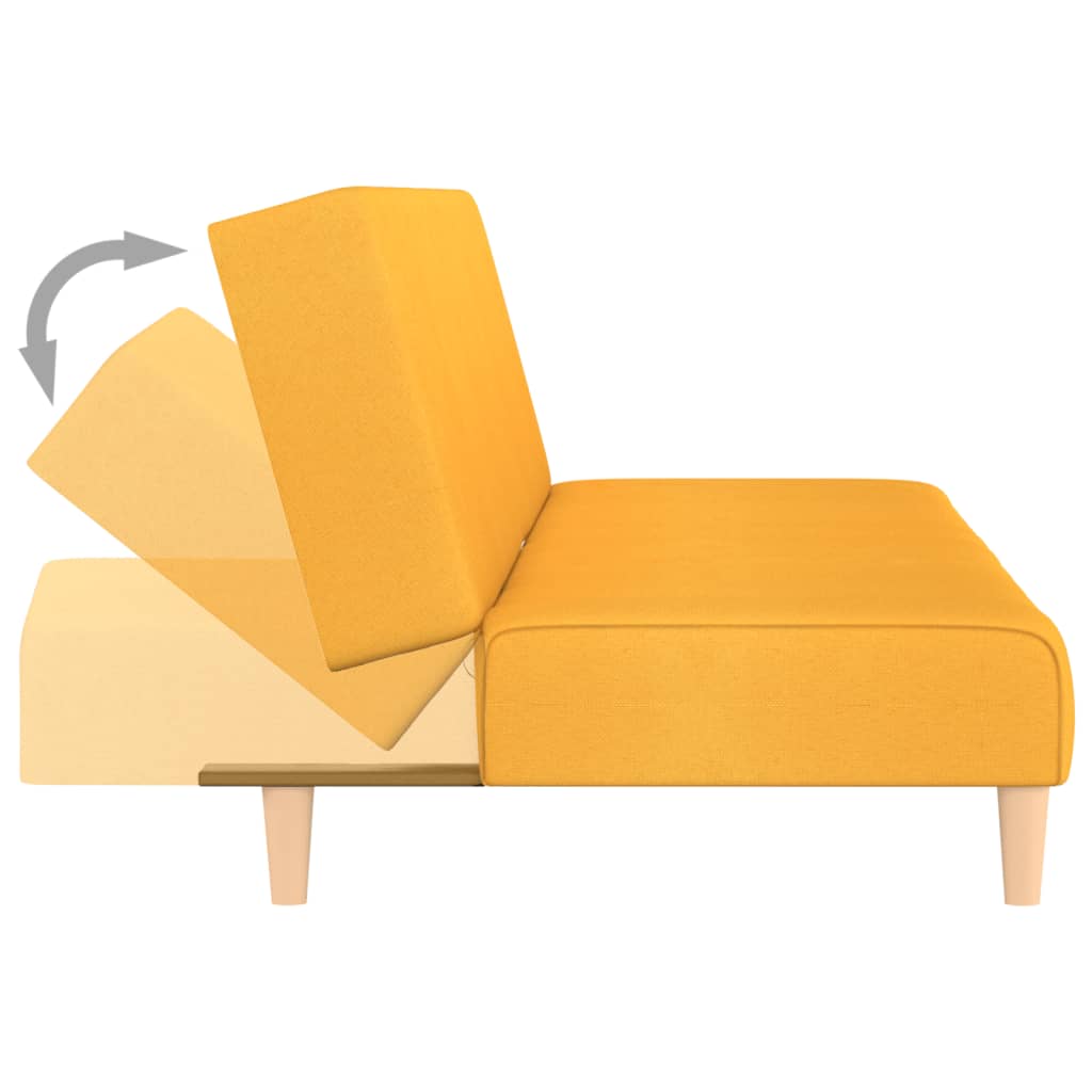Schlafsofa 2-Sitzer Gelb Stoff