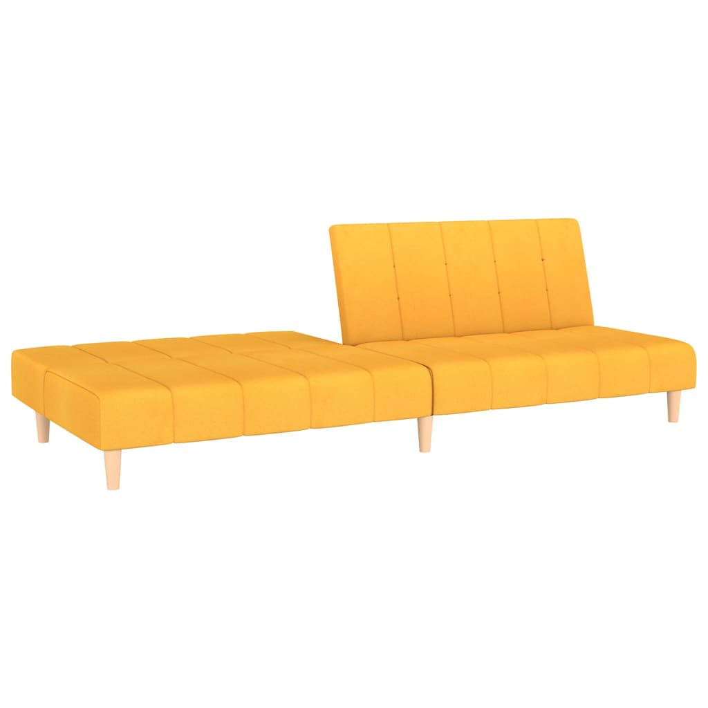 Schlafsofa 2-Sitzer Gelb Stoff