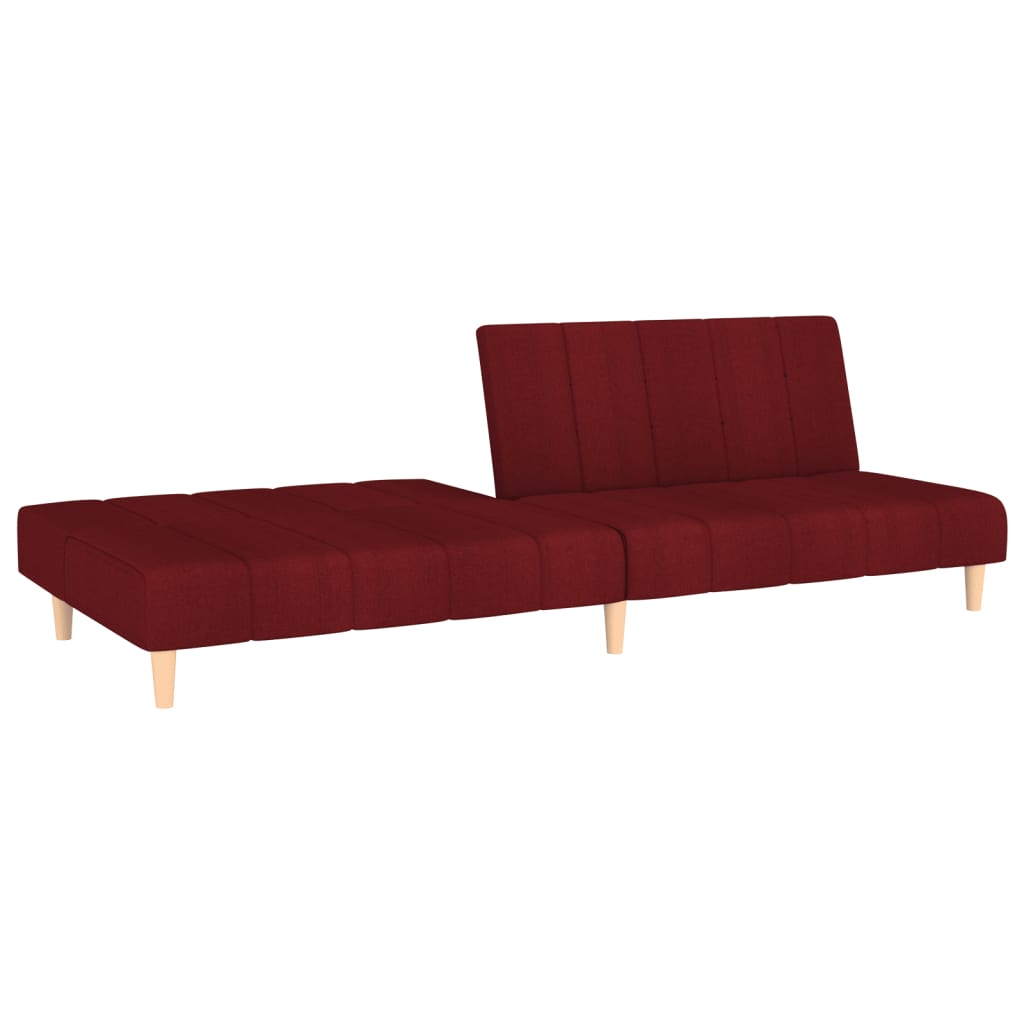 Schlafsofa 2-Sitzer Weinrot Stoff