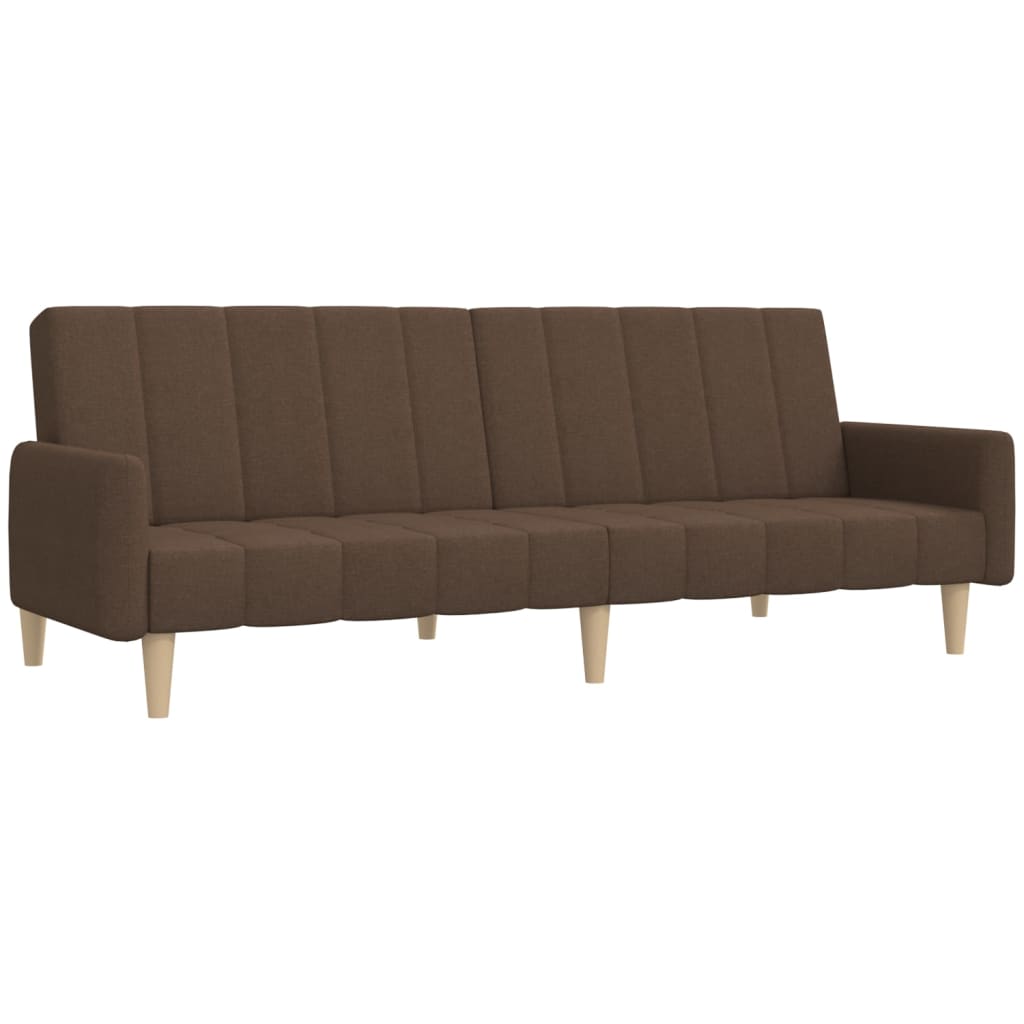Schlafsofa 2-Sitzer Braun Stoff
