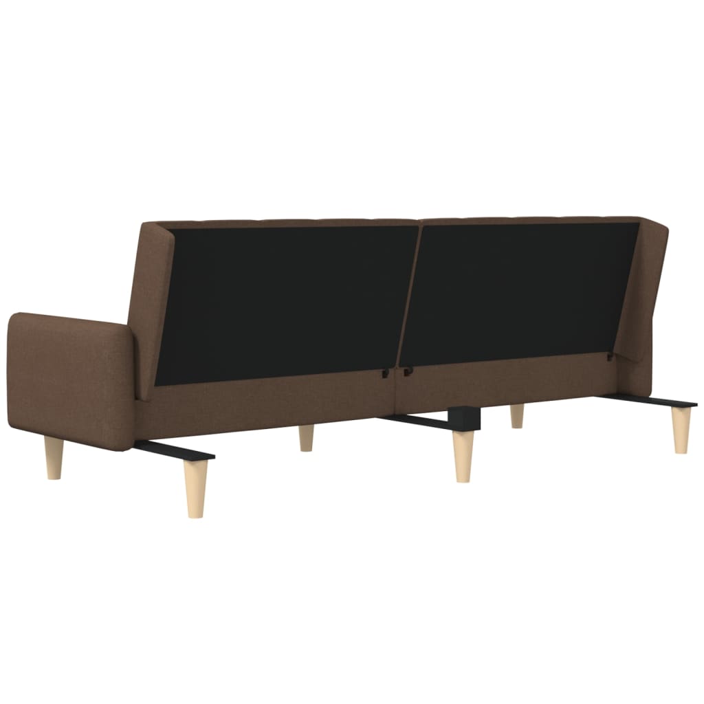 Schlafsofa 2-Sitzer Braun Stoff