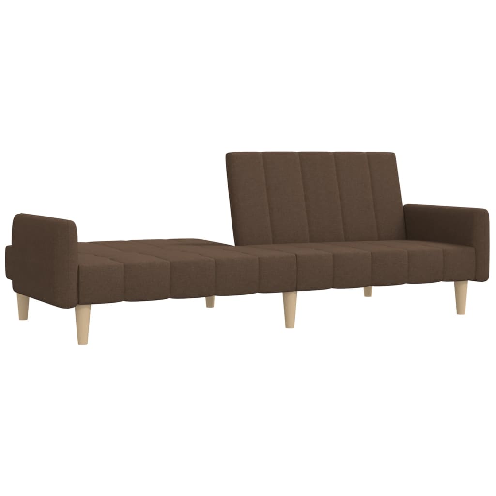 Schlafsofa 2-Sitzer Braun Stoff