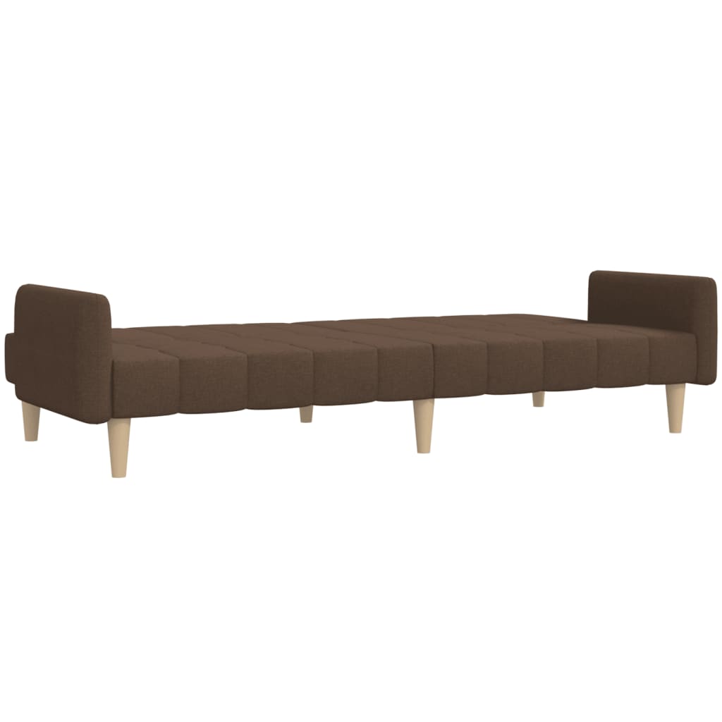 Schlafsofa 2-Sitzer Braun Stoff