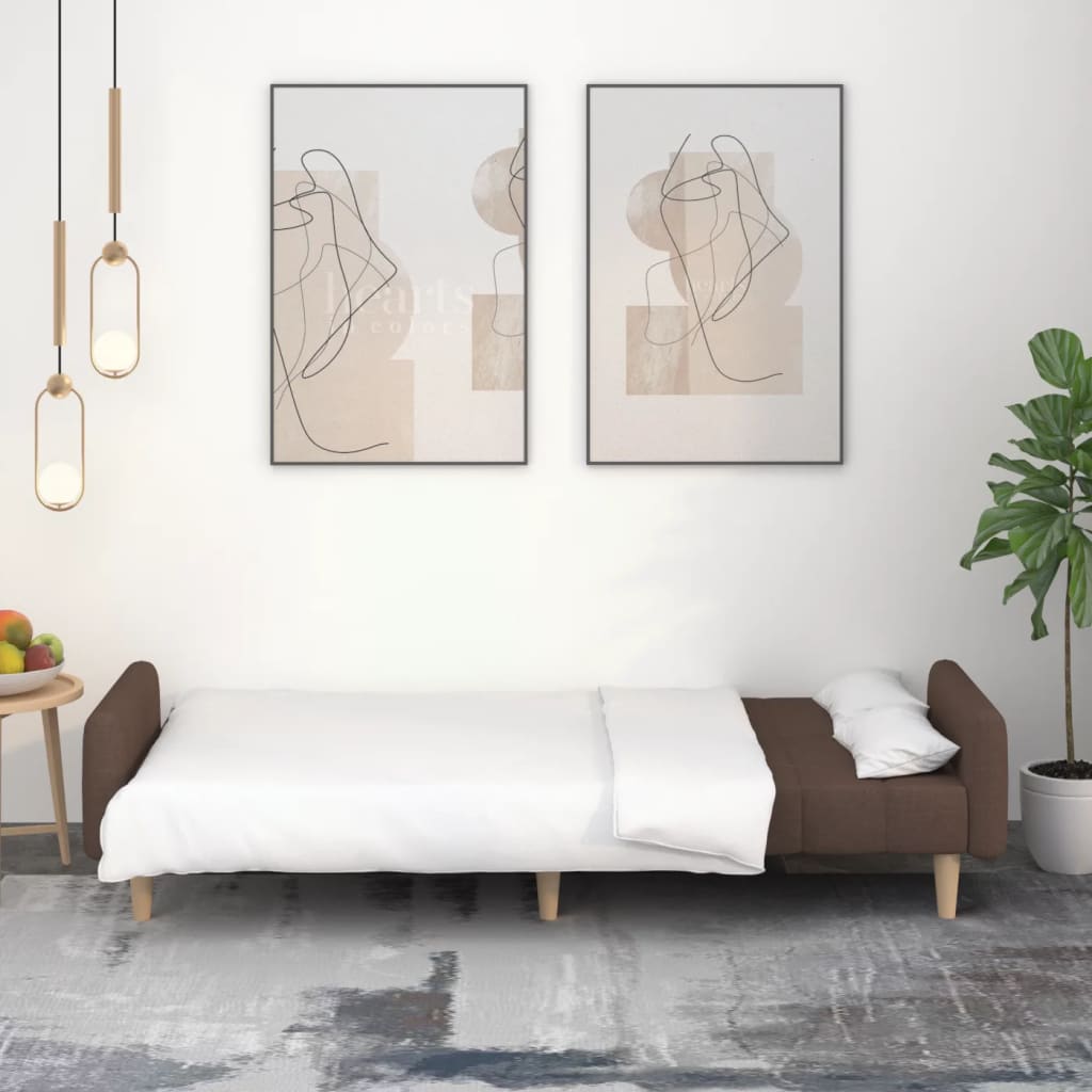 Schlafsofa 2-Sitzer Taupe Stoff