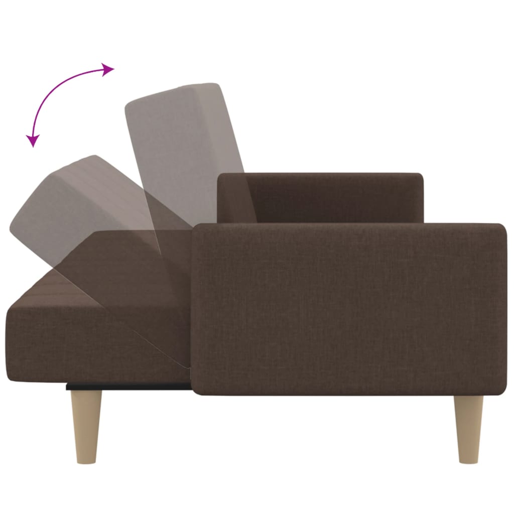 Schlafsofa 2-Sitzer Taupe Stoff