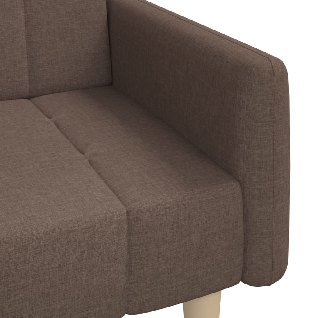 Schlafsofa 2-Sitzer Taupe Stoff