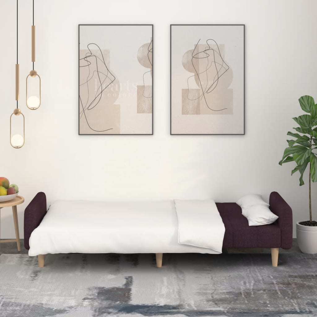 Schlafsofa 2-Sitzer Lila Stoff