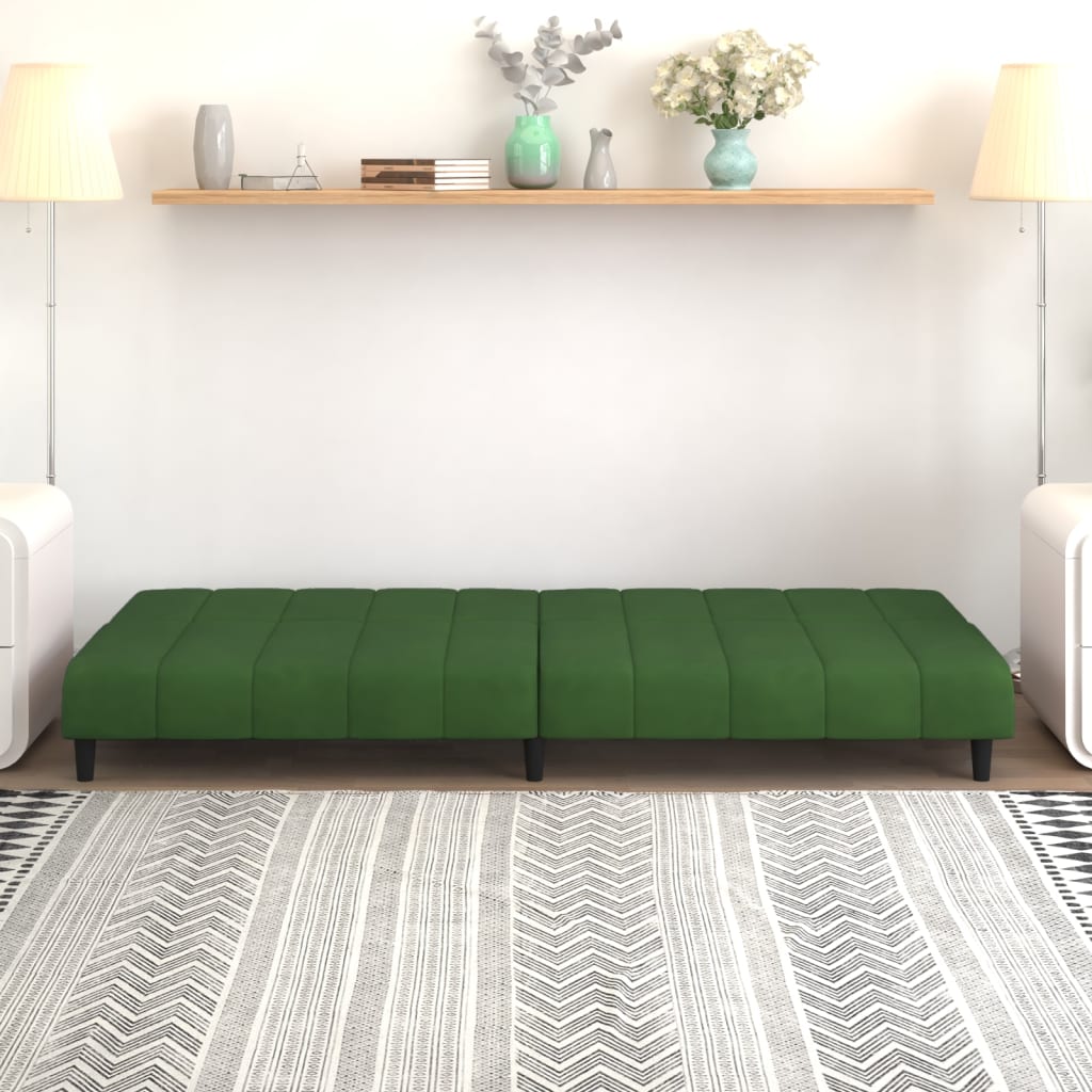 Schlafsofa 2-Sitzer Dunkelgrün Samt