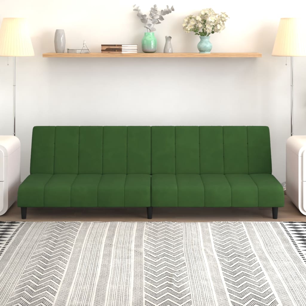 Schlafsofa 2-Sitzer Dunkelgrün Samt