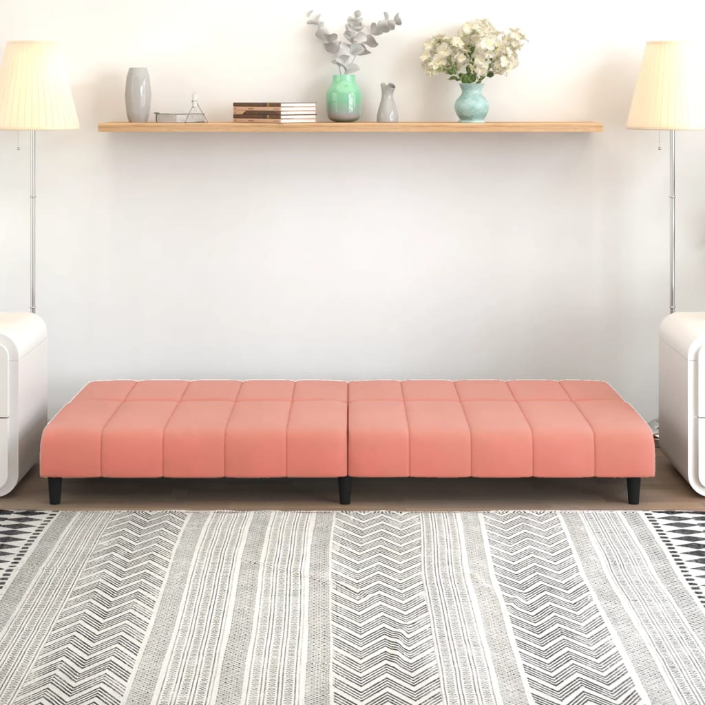 Schlafsofa 2-Sitzer Rosa Samt