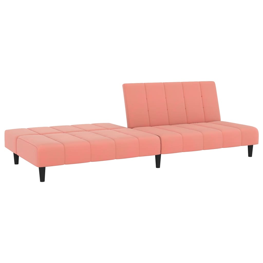 Schlafsofa 2-Sitzer Rosa Samt