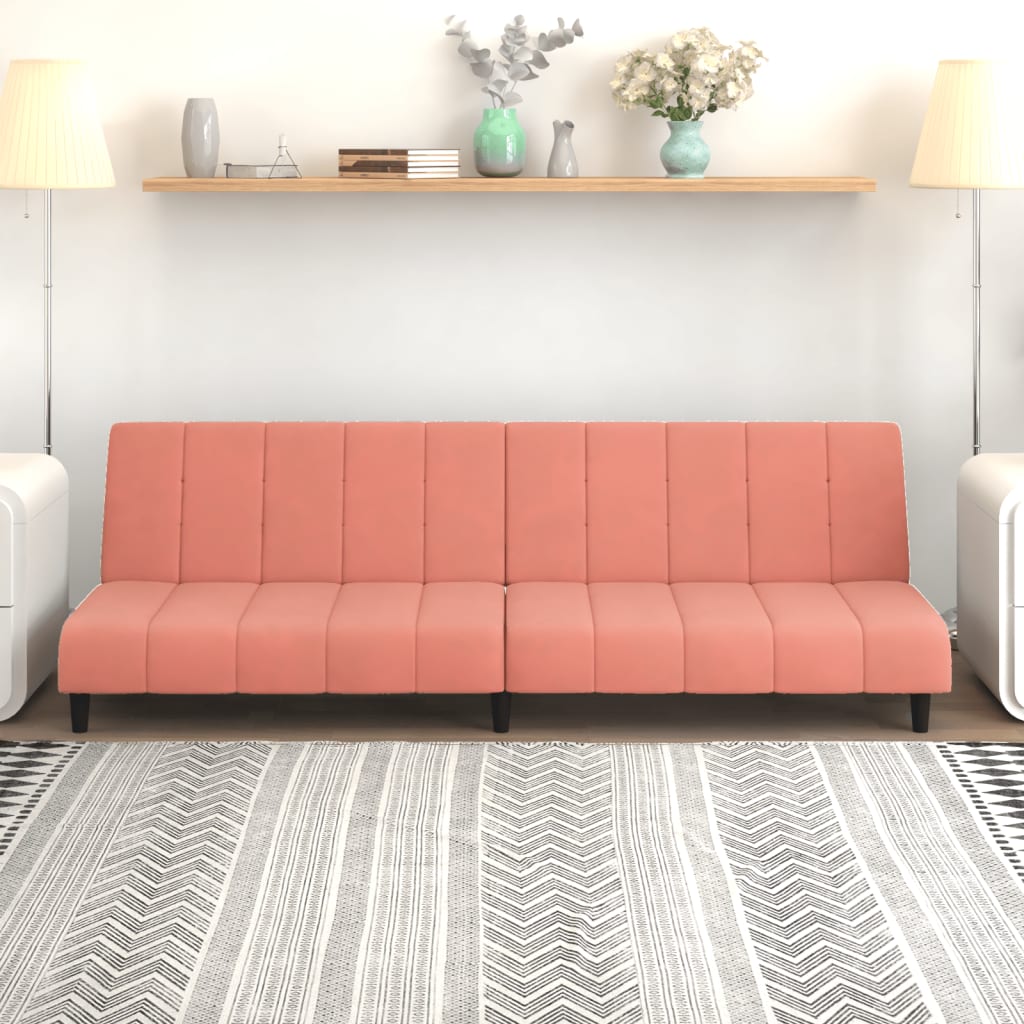 Schlafsofa 2-Sitzer Rosa Samt