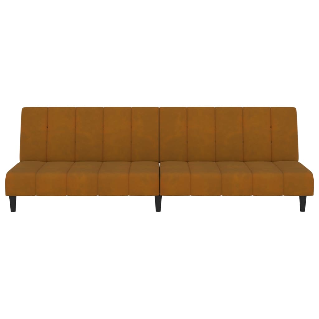 Schlafsofa 2-Sitzer Braun Samt