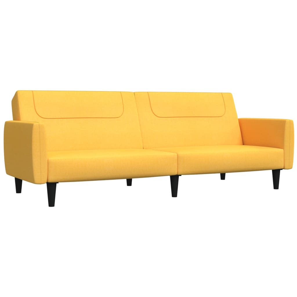Schlafsofa 2-Sitzer Gelb Stoff