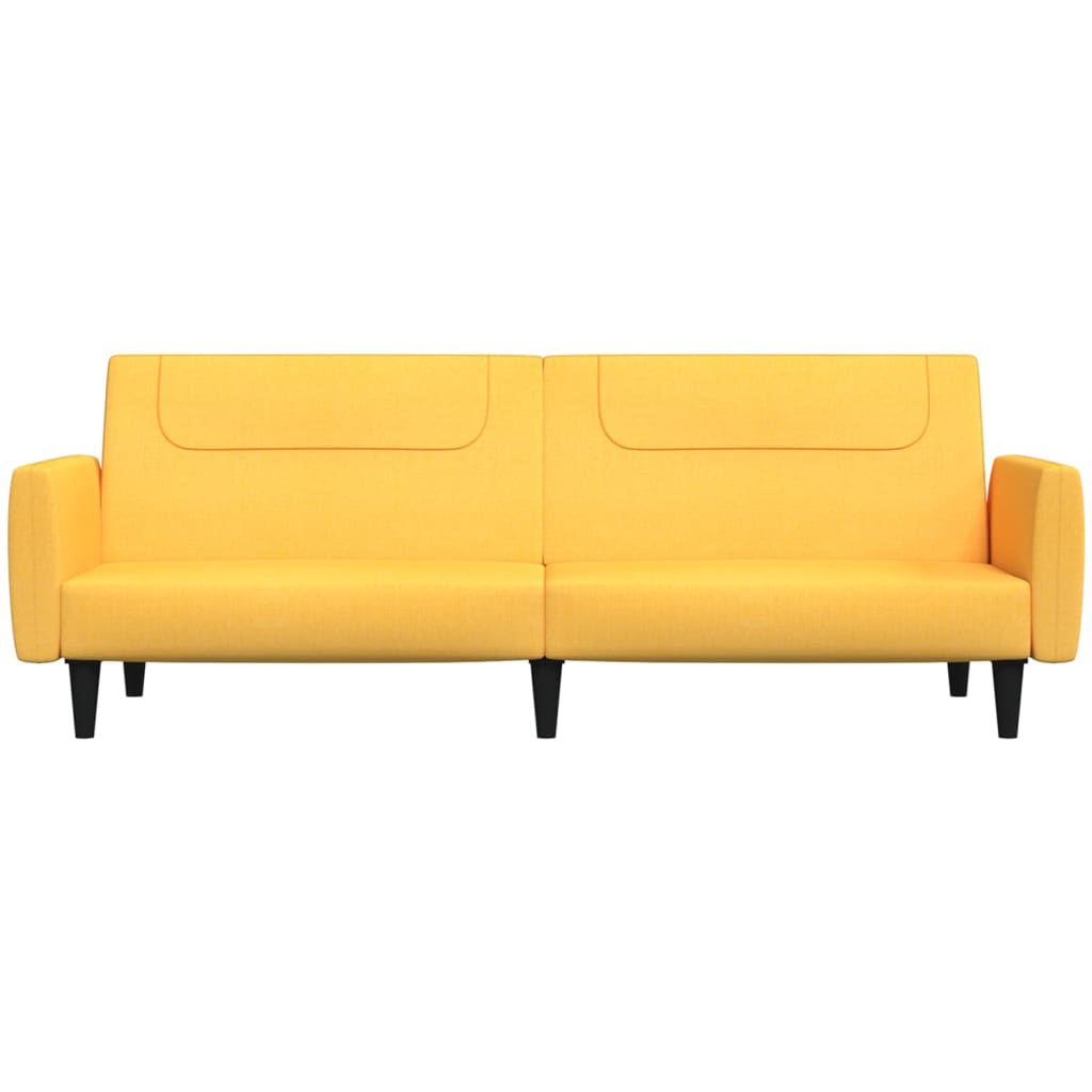 Schlafsofa 2-Sitzer Gelb Stoff