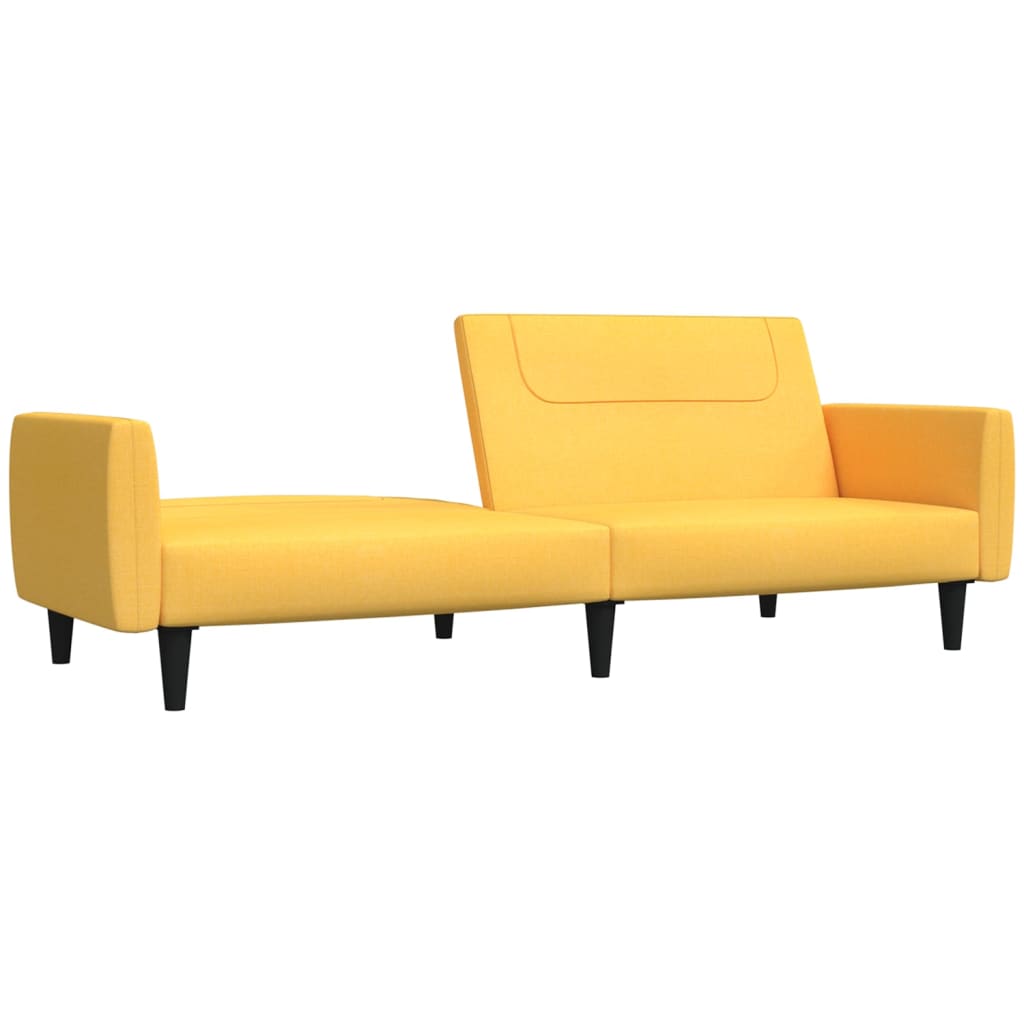 Schlafsofa 2-Sitzer Gelb Stoff
