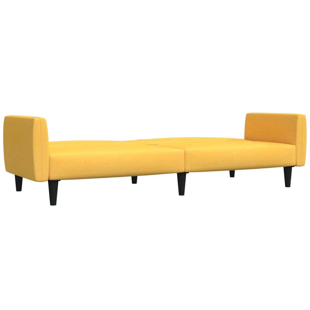 Schlafsofa 2-Sitzer Gelb Stoff