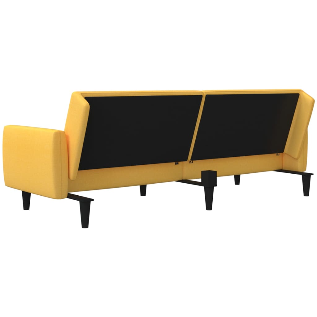 Schlafsofa 2-Sitzer Gelb Stoff